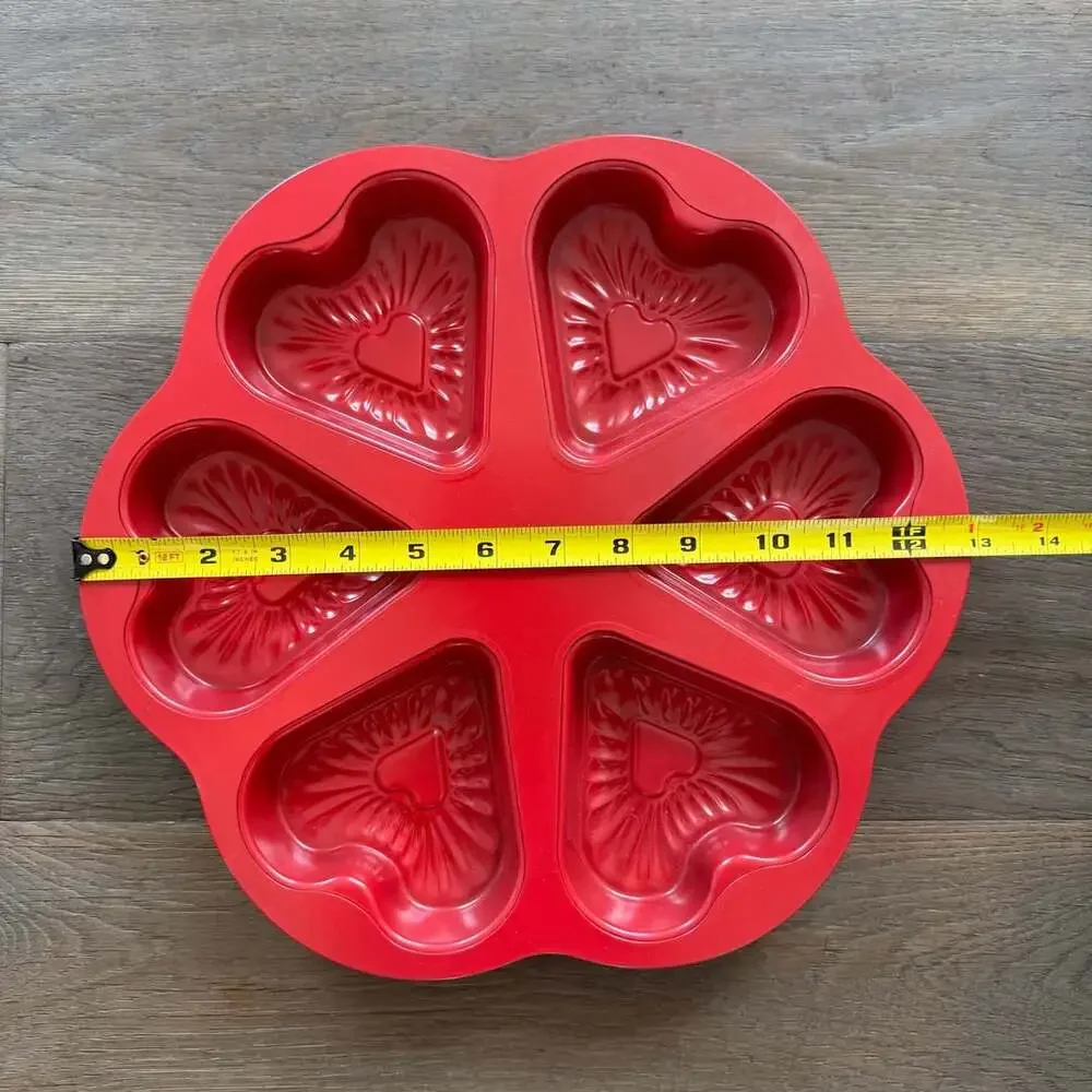 Nordic Ware Heart Cakelet Pan 6 Cavity - Red